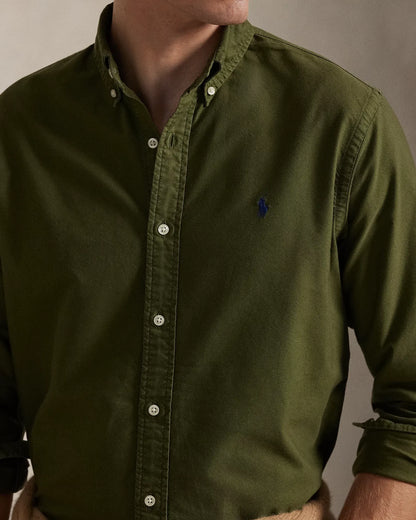 Classic Fit Garment-Dyed Oxford Shirt (New Olive)