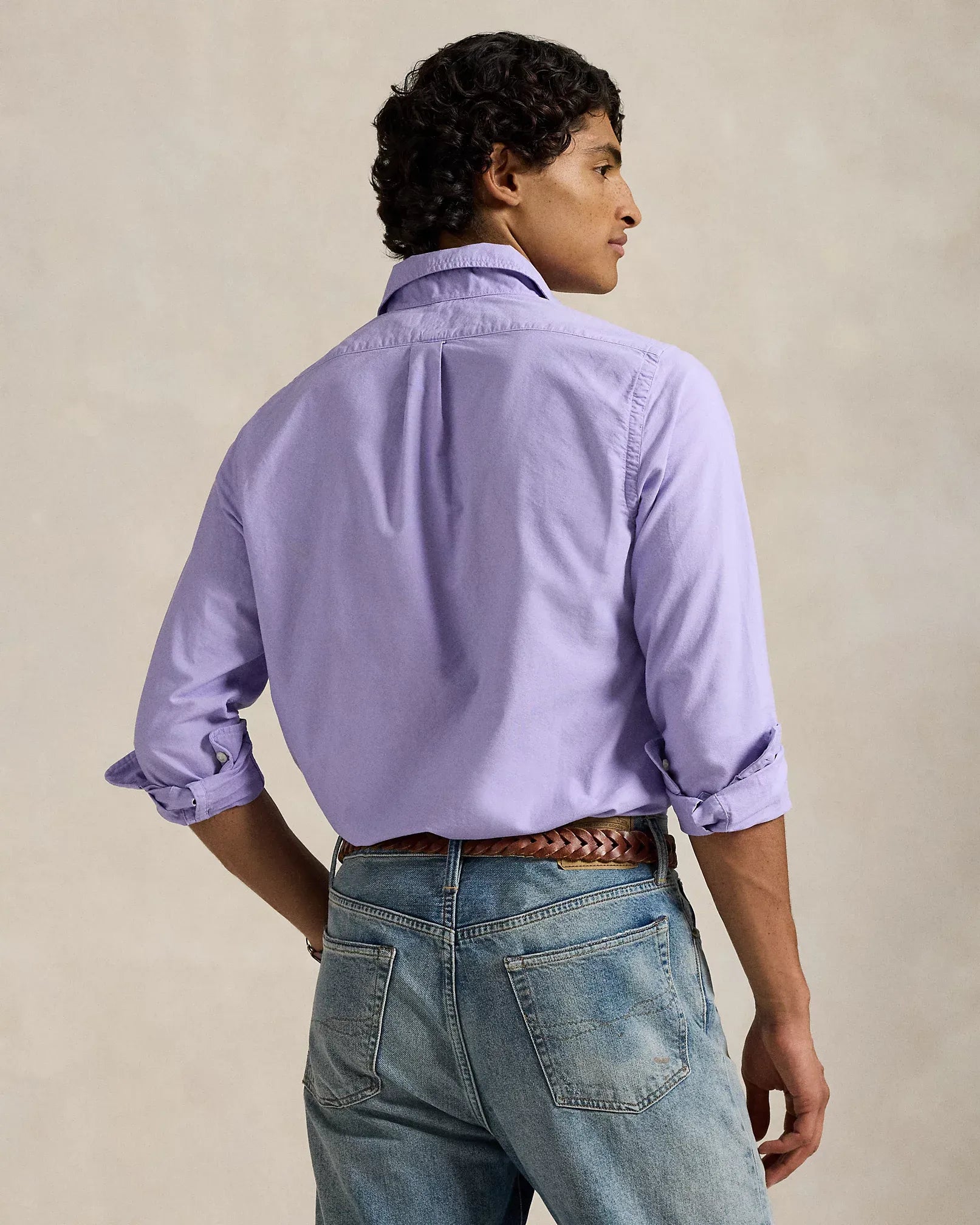 Classic Fit Garment-Dyed Oxford Shirt (Sky Lavender)