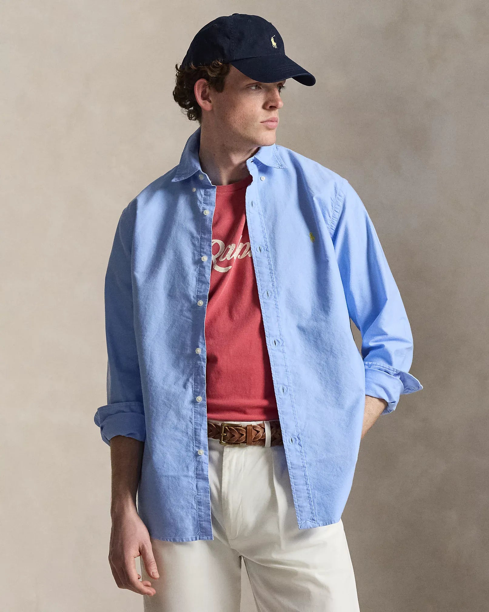 Classic Fit Garment-Dyed Oxford Shirt (Austin Blue)