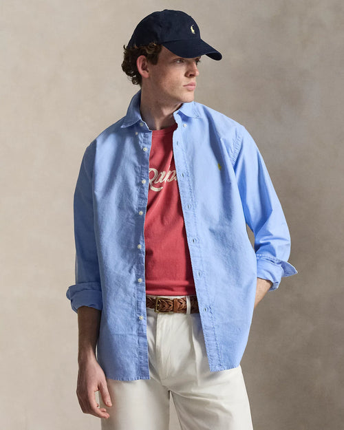 Classic Fit Garment-Dyed Oxford Shirt (Austin Blue)