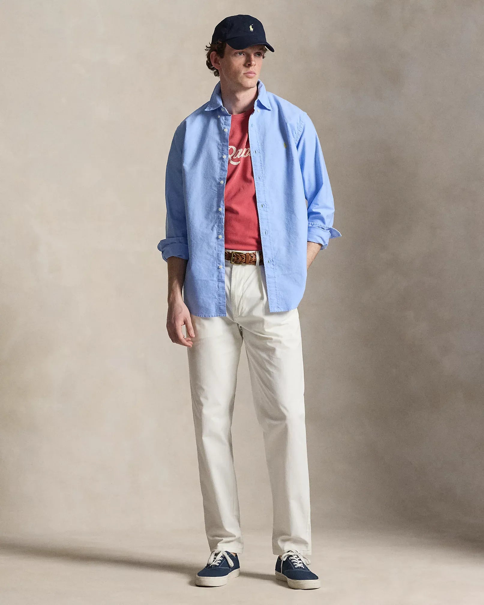 Classic Fit Garment-Dyed Oxford Shirt (Austin Blue)