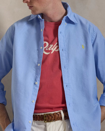 Classic Fit Garment-Dyed Oxford Shirt (Austin Blue)