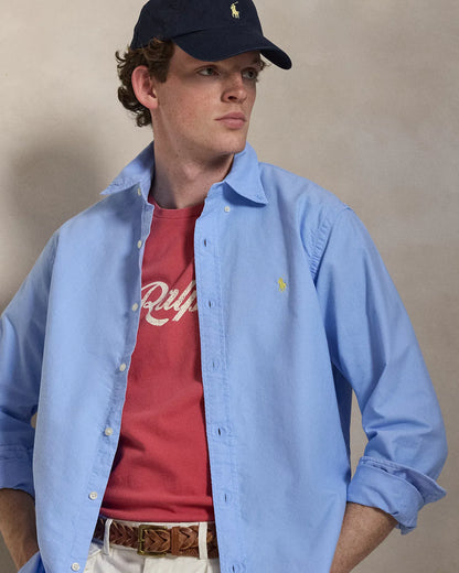Classic Fit Garment-Dyed Oxford Shirt (Austin Blue)