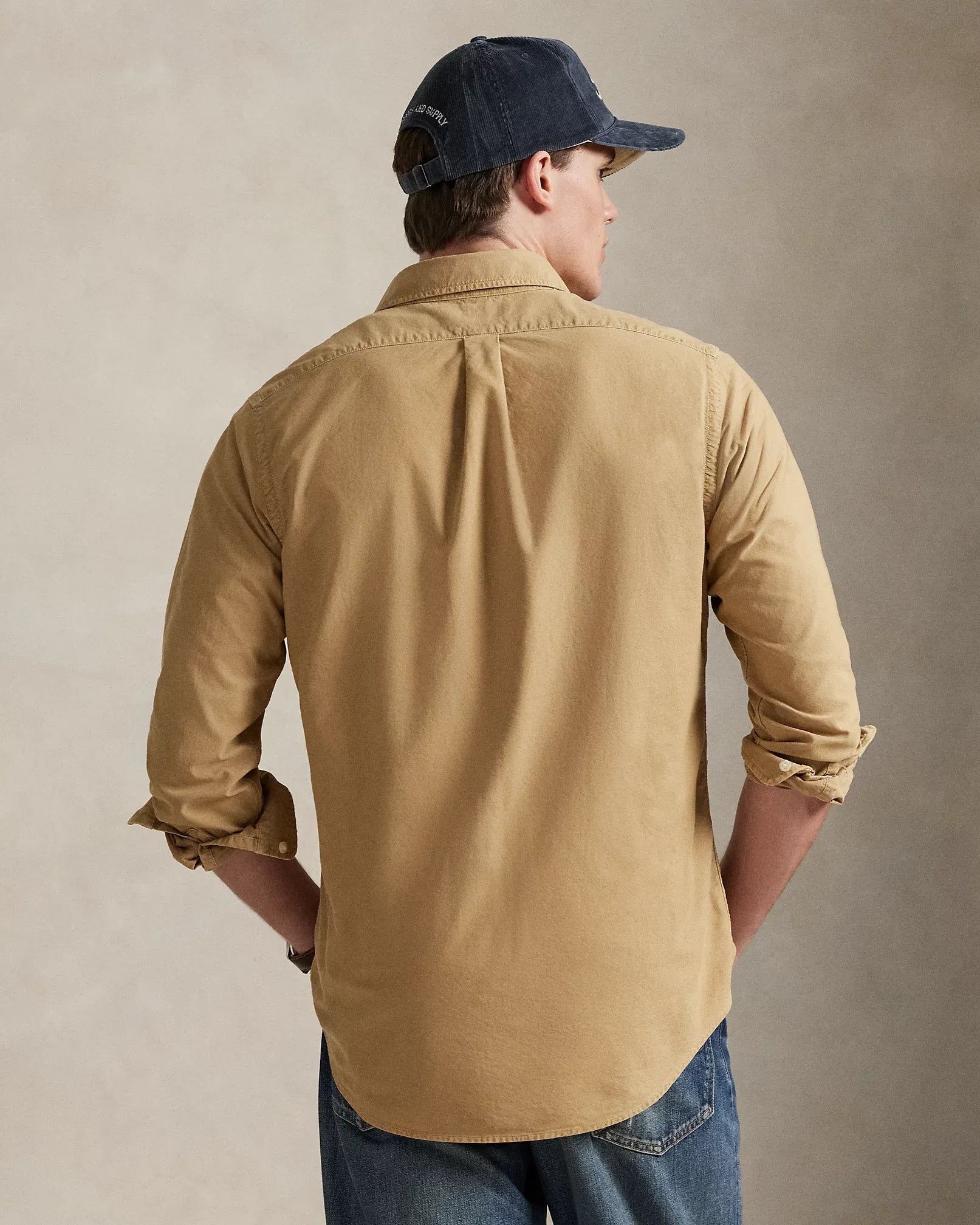 Classic Fit Garment-Dyed Oxford Shirt (Cafe Tan)