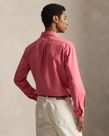 Classic Fit Garment-Dyed Oxford Shirt (Pale Red)