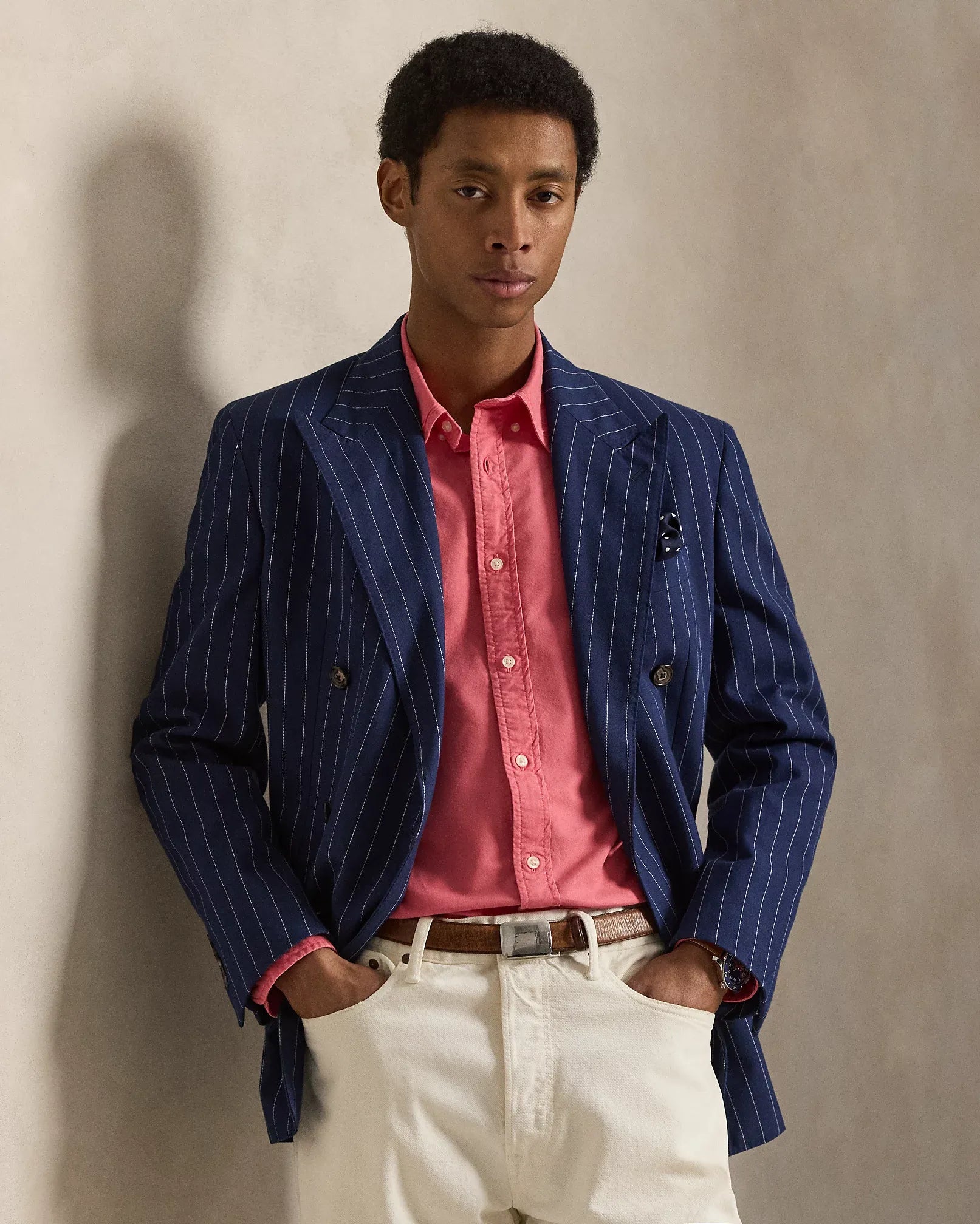 Classic Fit Garment-Dyed Oxford Shirt (Pale Red)