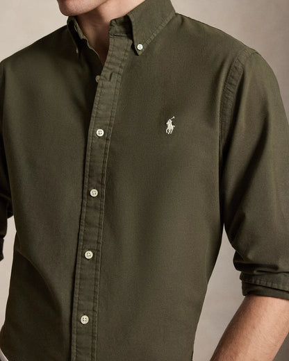 Classic Fit Garment-Dyed Oxford Shirt (Armadillo)