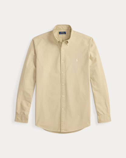 Classic Fit Garment-Dyed Oxford Shirt (Dune Tan)