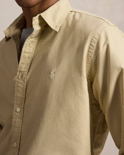 Classic Fit Garment-Dyed Oxford Shirt (Dune Tan)