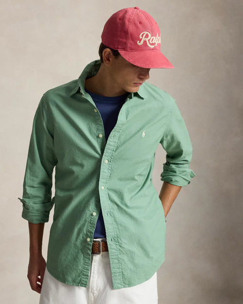 Classic Fit Garment-Dyed Oxford Shirt (Faded Mint)