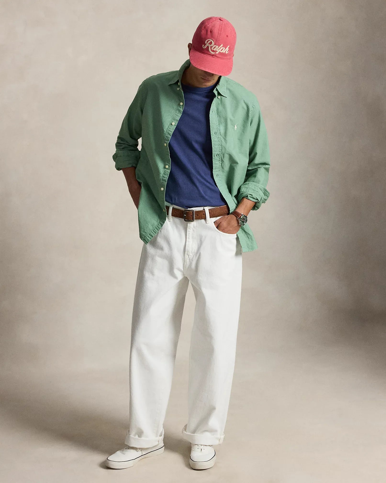 Classic Fit Garment-Dyed Oxford Shirt (Faded Mint)