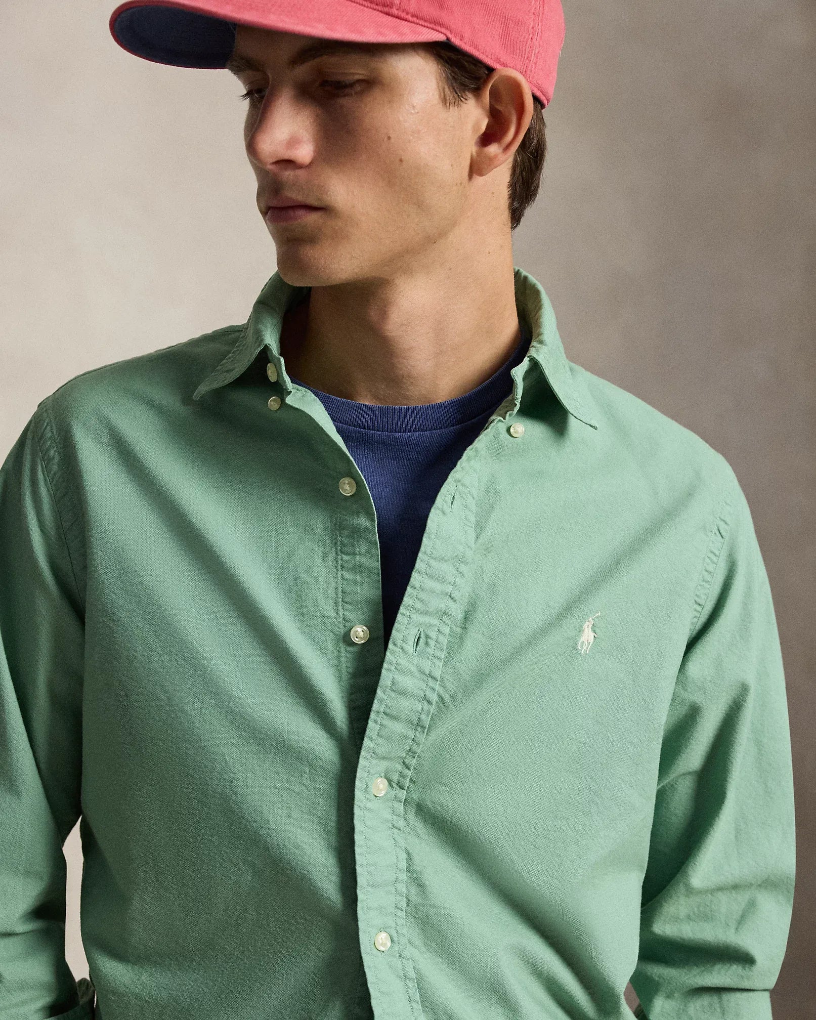 Classic Fit Garment-Dyed Oxford Shirt (Faded Mint)