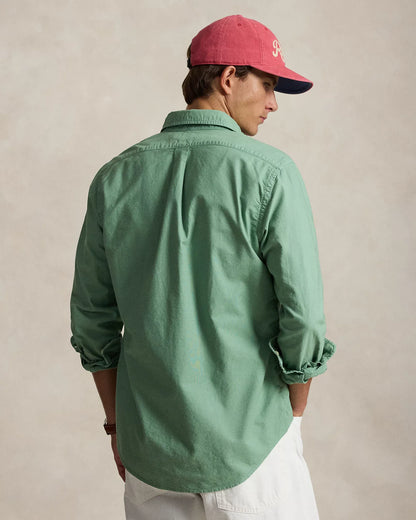 Classic Fit Garment-Dyed Oxford Shirt (Faded Mint)