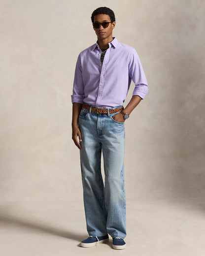 Classic Fit Garment-Dyed Oxford Shirt (Powder Purple)