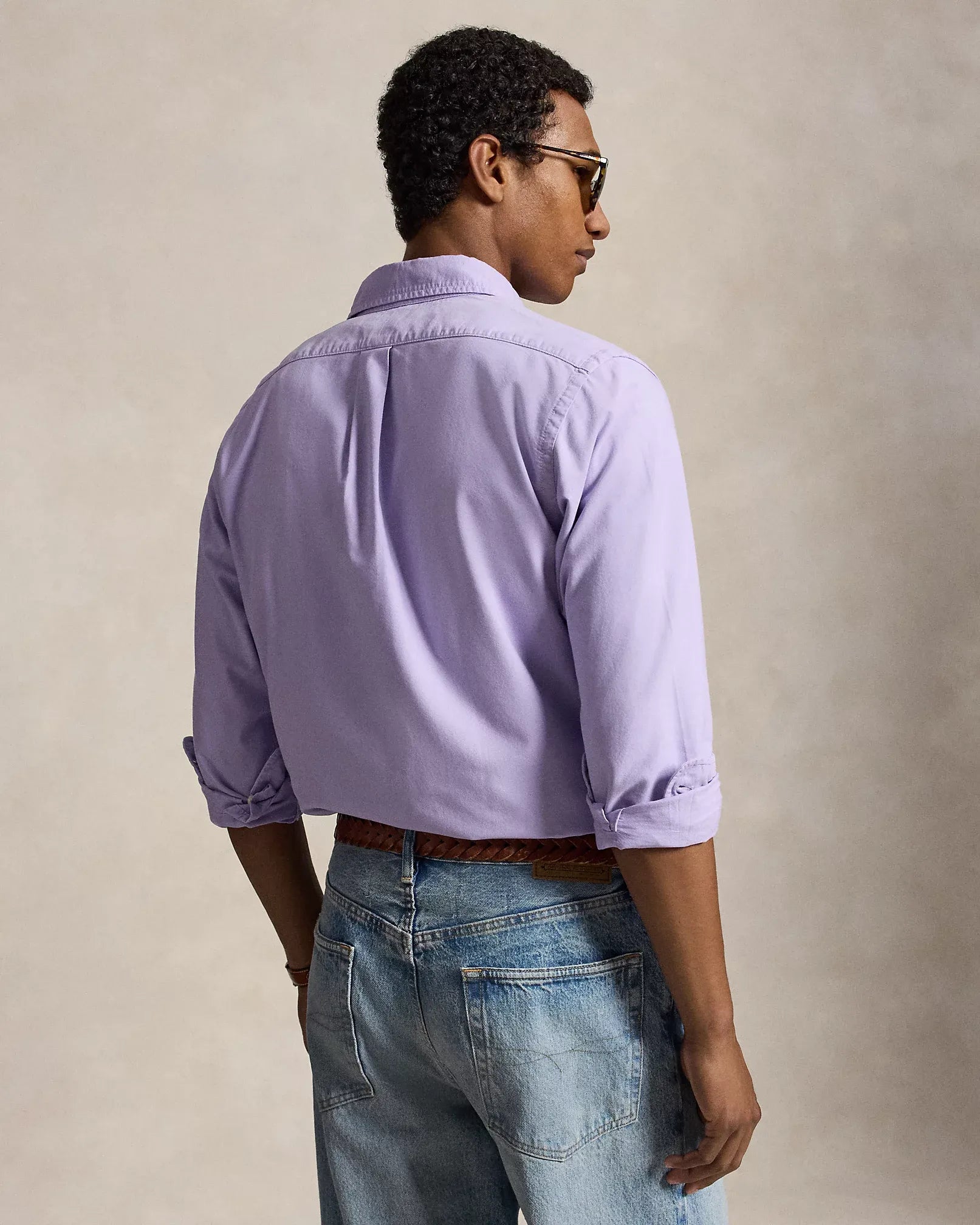 Classic Fit Garment-Dyed Oxford Shirt (Powder Purple)