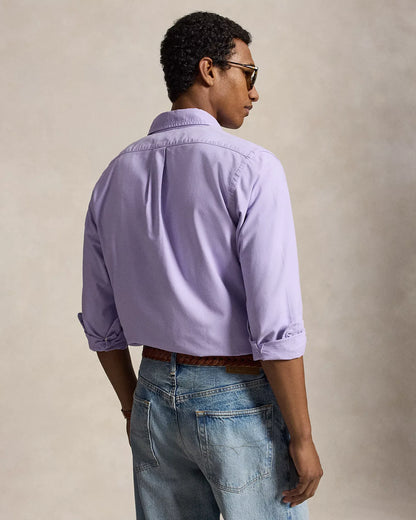 Classic Fit Garment-Dyed Oxford Shirt (Powder Purple)