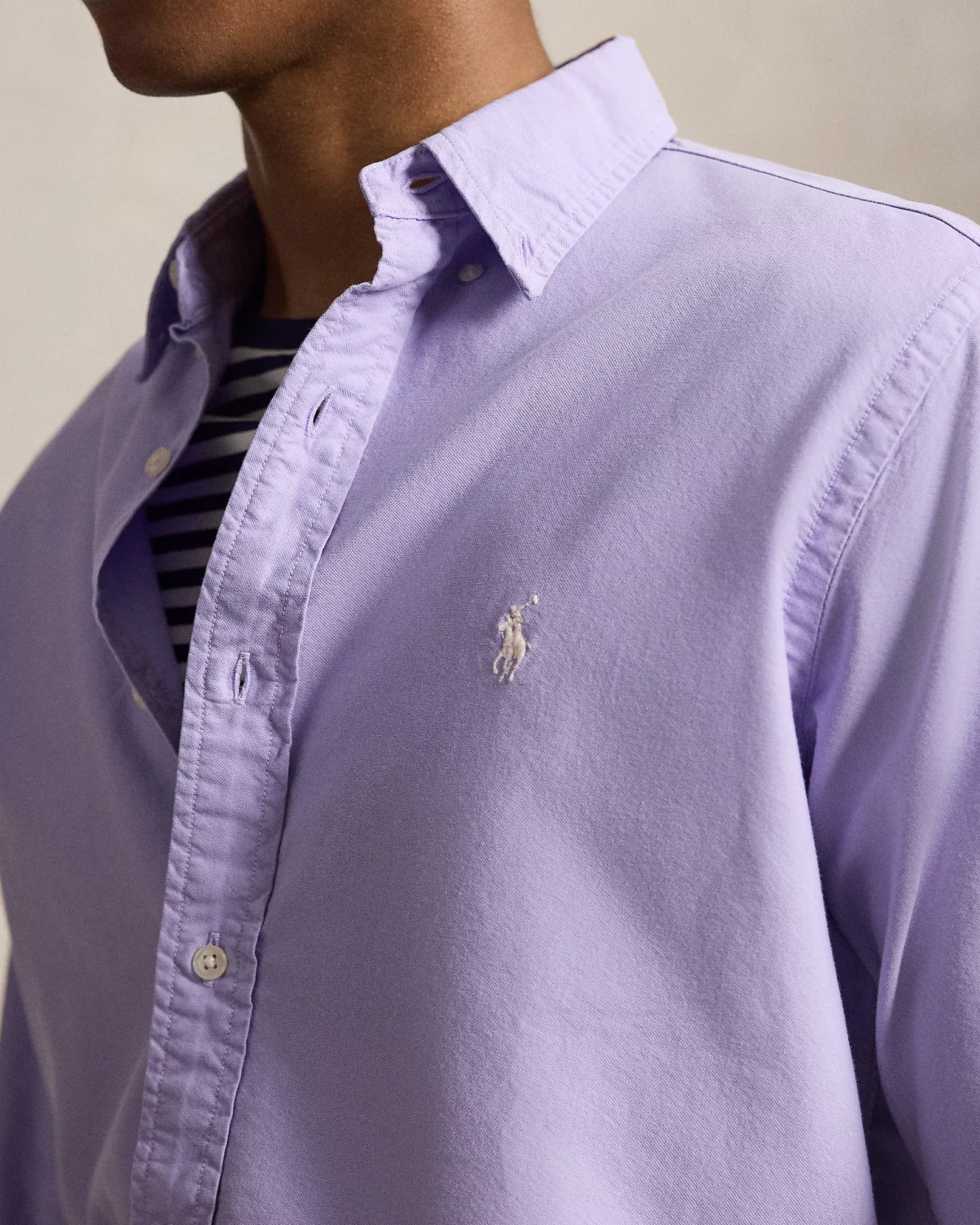 Classic Fit Garment-Dyed Oxford Shirt (Powder Purple)
