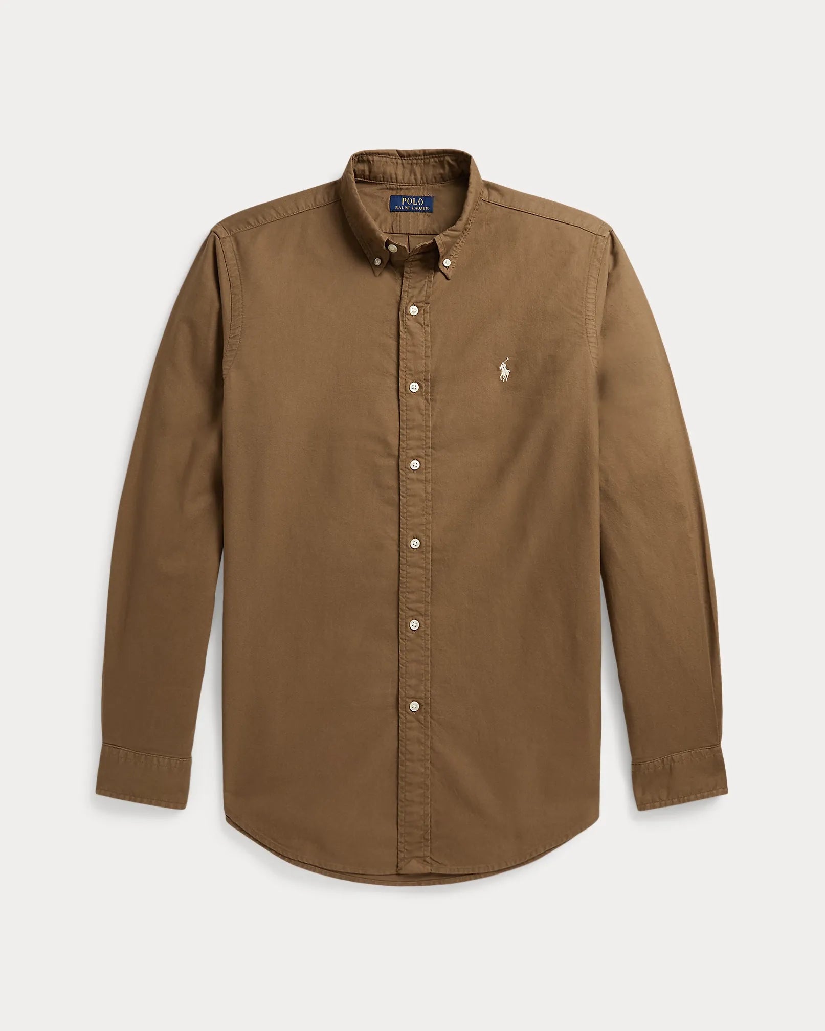 Classic Fit Garment-Dyed Oxford Shirt (RL Brown)