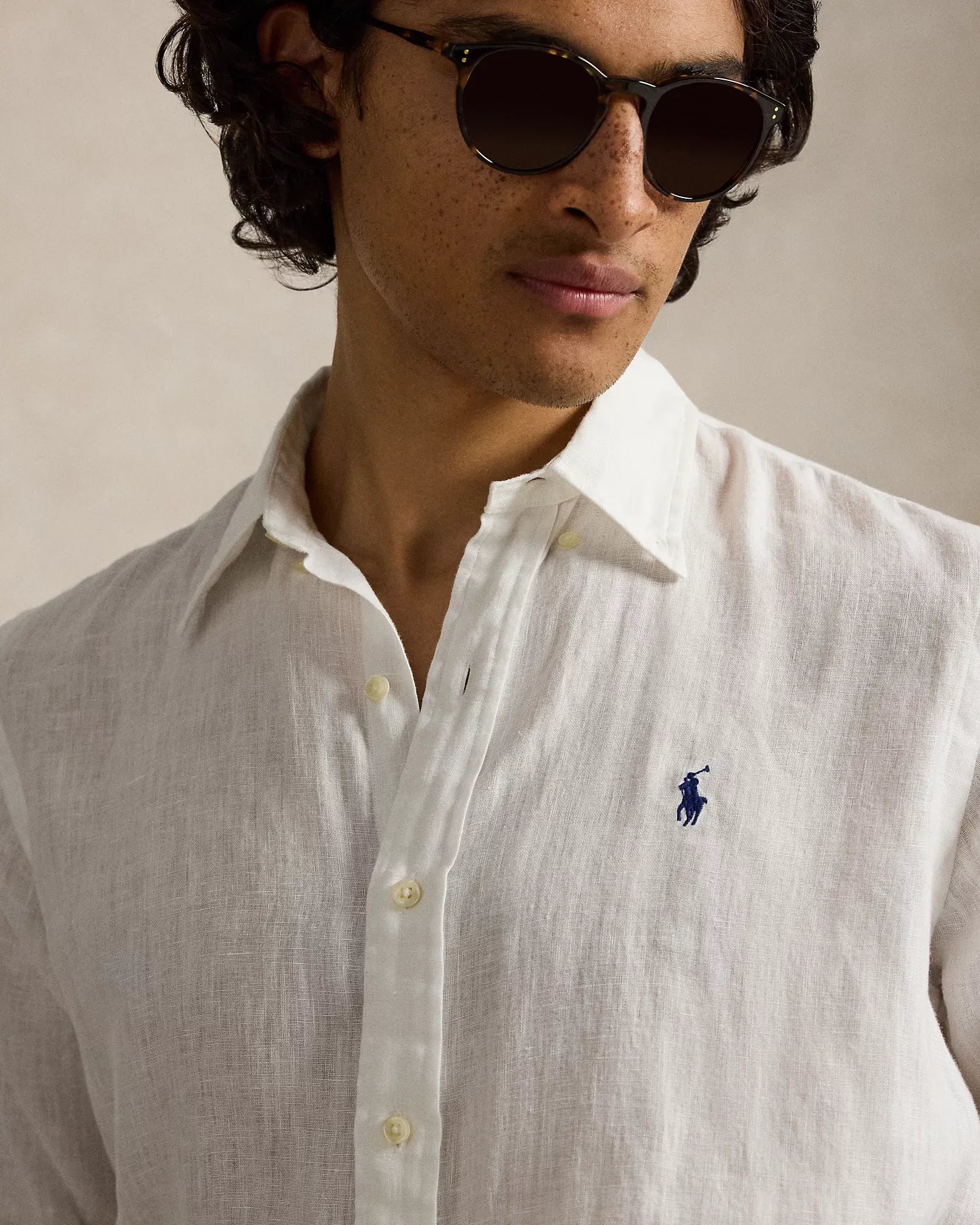 Classic Fit Linen Shirt (Ceramic White)