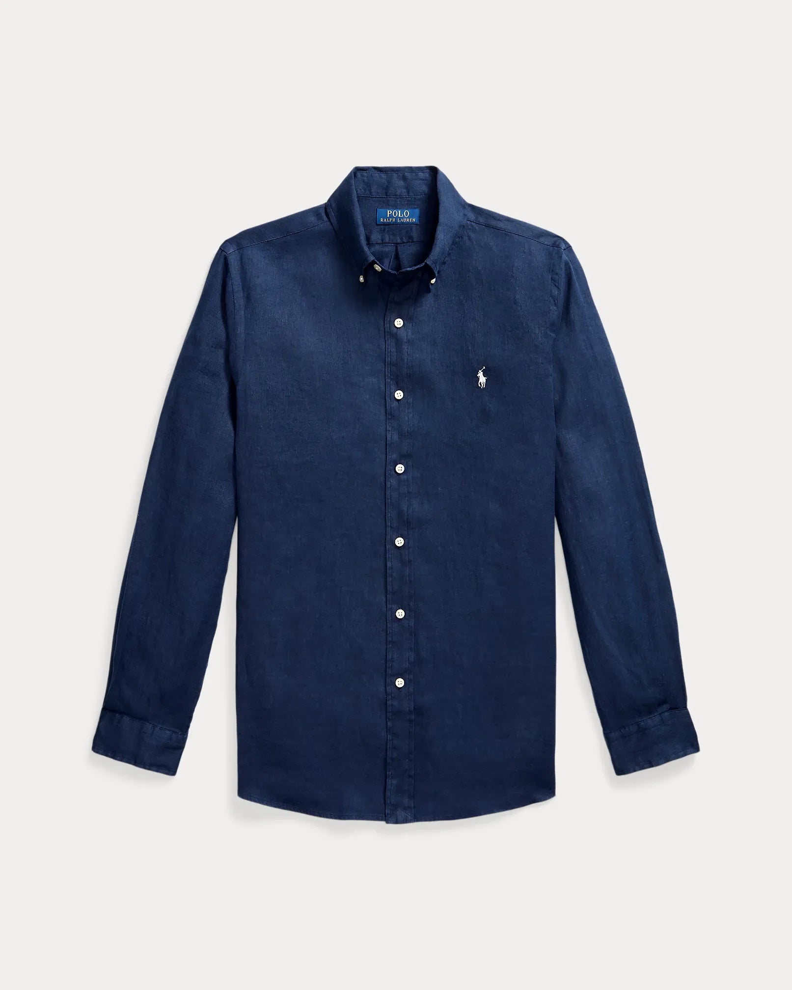 Classic Fit Linen Shirt (Navy)