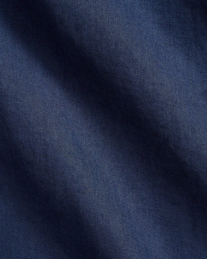 Classic Fit Linen Shirt (Navy)