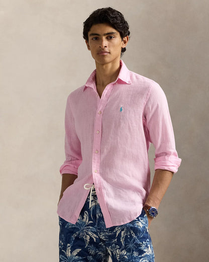 Classic Fit Linen Shirt (Carmel Pink)
