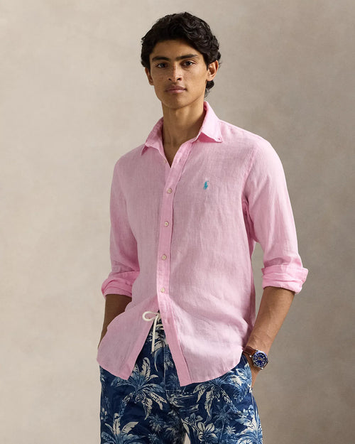Classic Fit Linen Shirt (Carmel Pink)