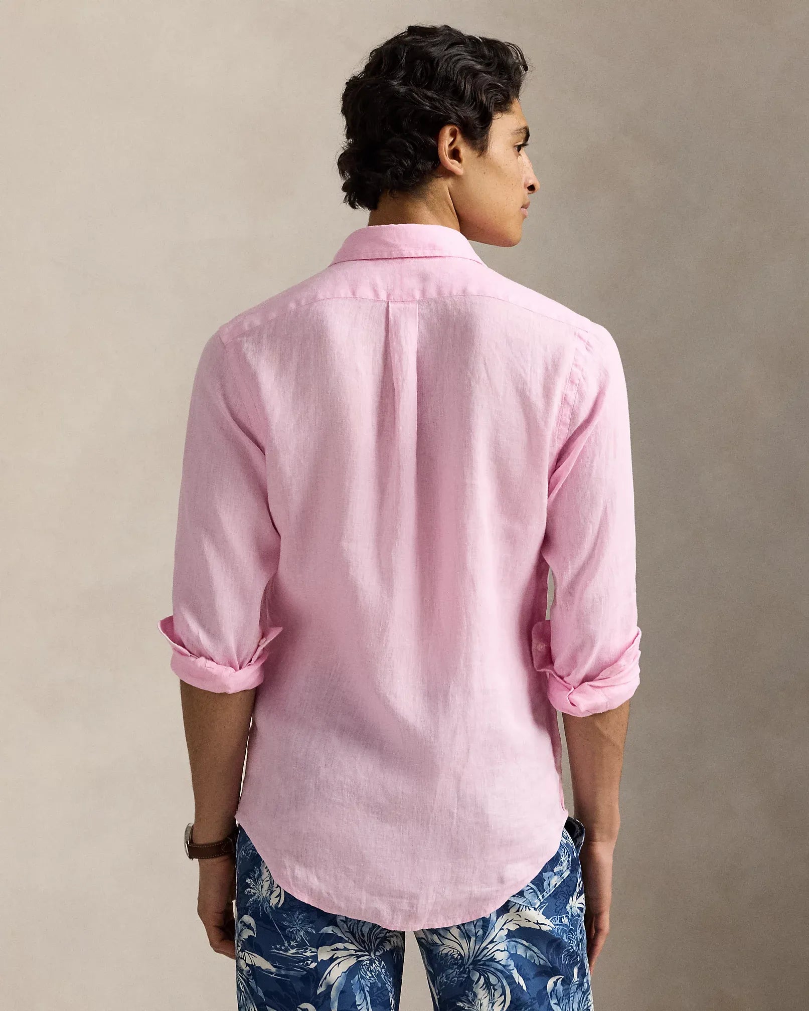 Classic Fit Linen Shirt (Carmel Pink)