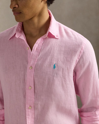 Classic Fit Linen Shirt (Carmel Pink)