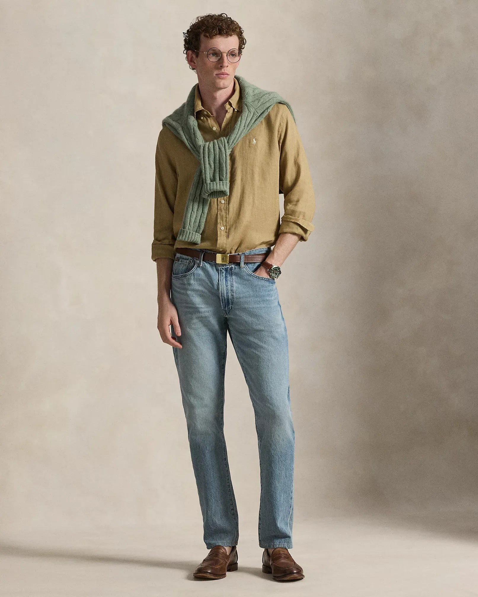 Classic Fit Linen Shirt (Café Tan)