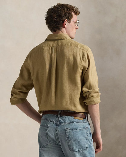 Classic Fit Linen Shirt (Café Tan)