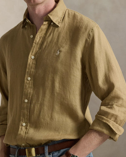 Classic Fit Linen Shirt (Café Tan)