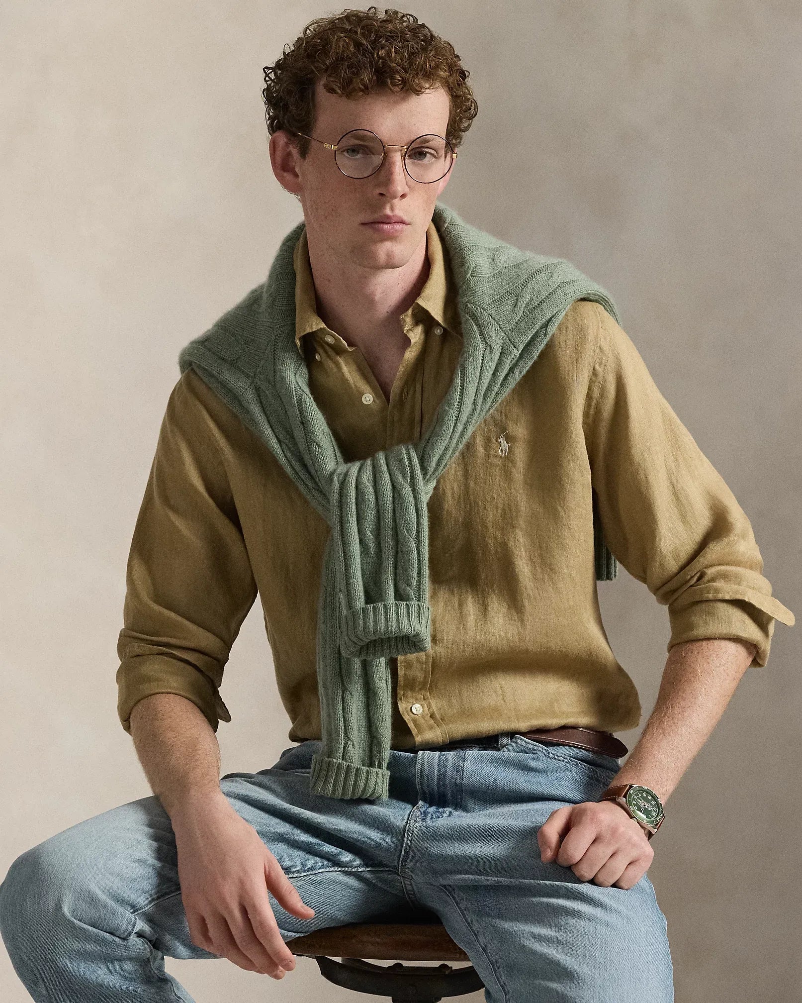 Classic Fit Linen Shirt (Café Tan)