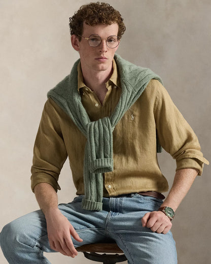 Classic Fit Linen Shirt (Café Tan)