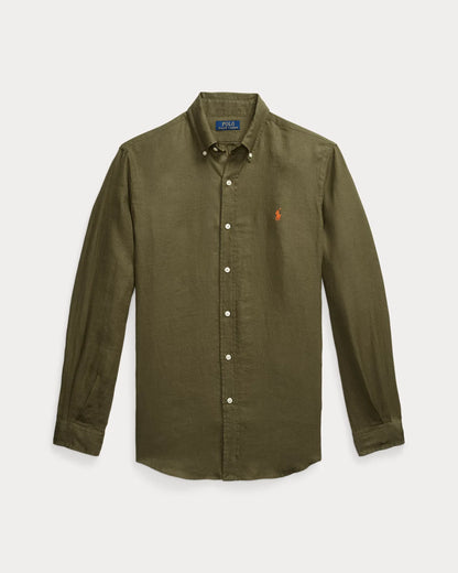 Classic Fit Linen Shirt (New Olive)