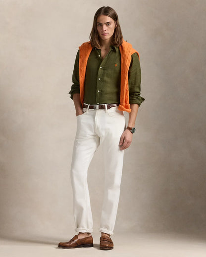Classic Fit Linen Shirt (New Olive)