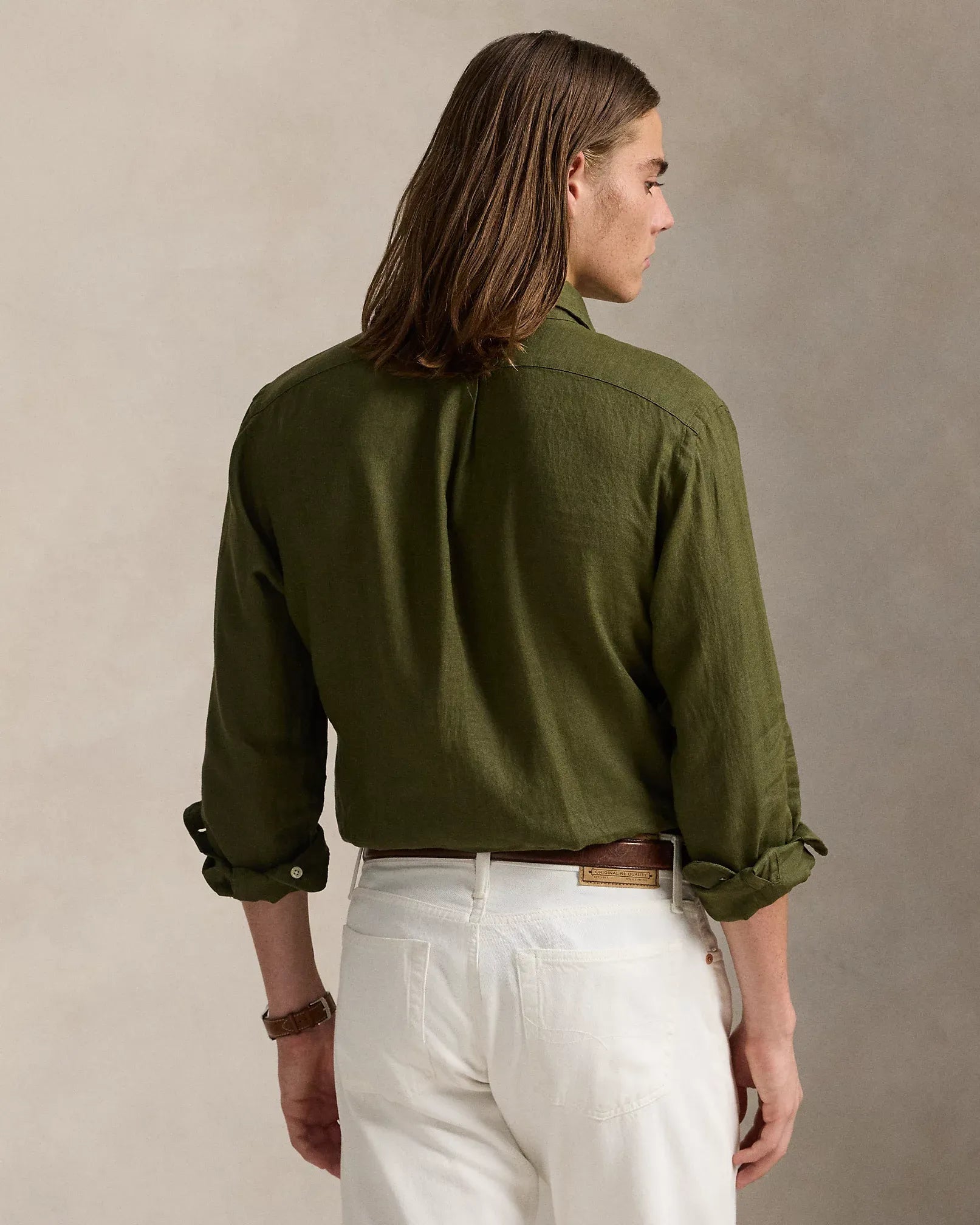 Classic Fit Linen Shirt (New Olive)