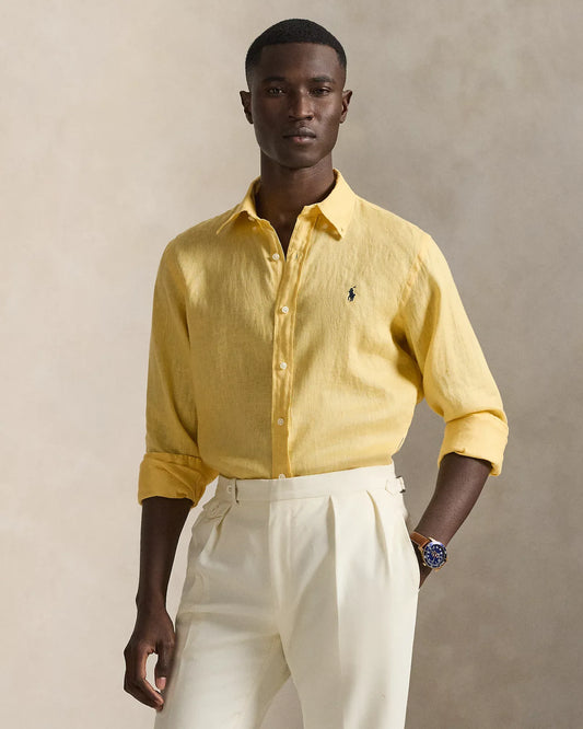 Classic Fit Linen Shirt (Corn Yellow)