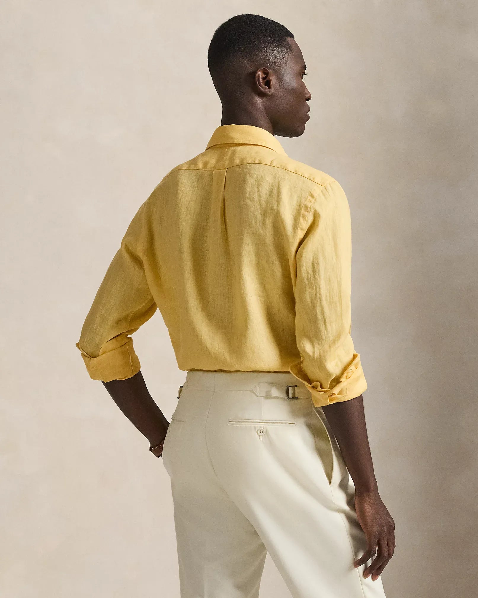 Classic Fit Linen Shirt (Corn Yellow)