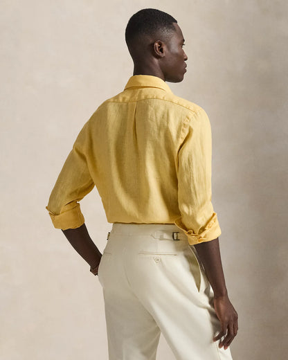 Classic Fit Linen Shirt (Corn Yellow)