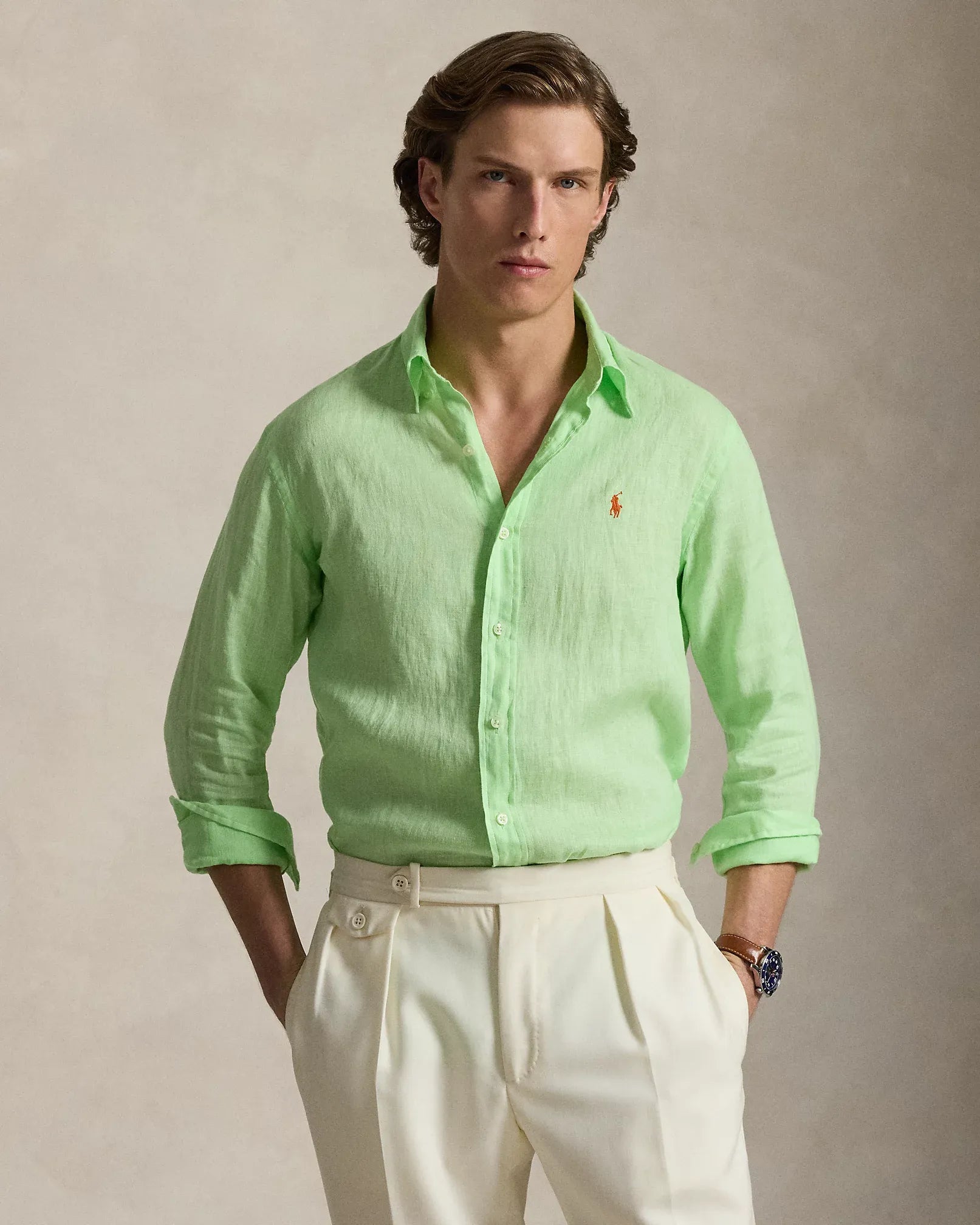 Classic Fit Linen Shirt (Cruise Lime)