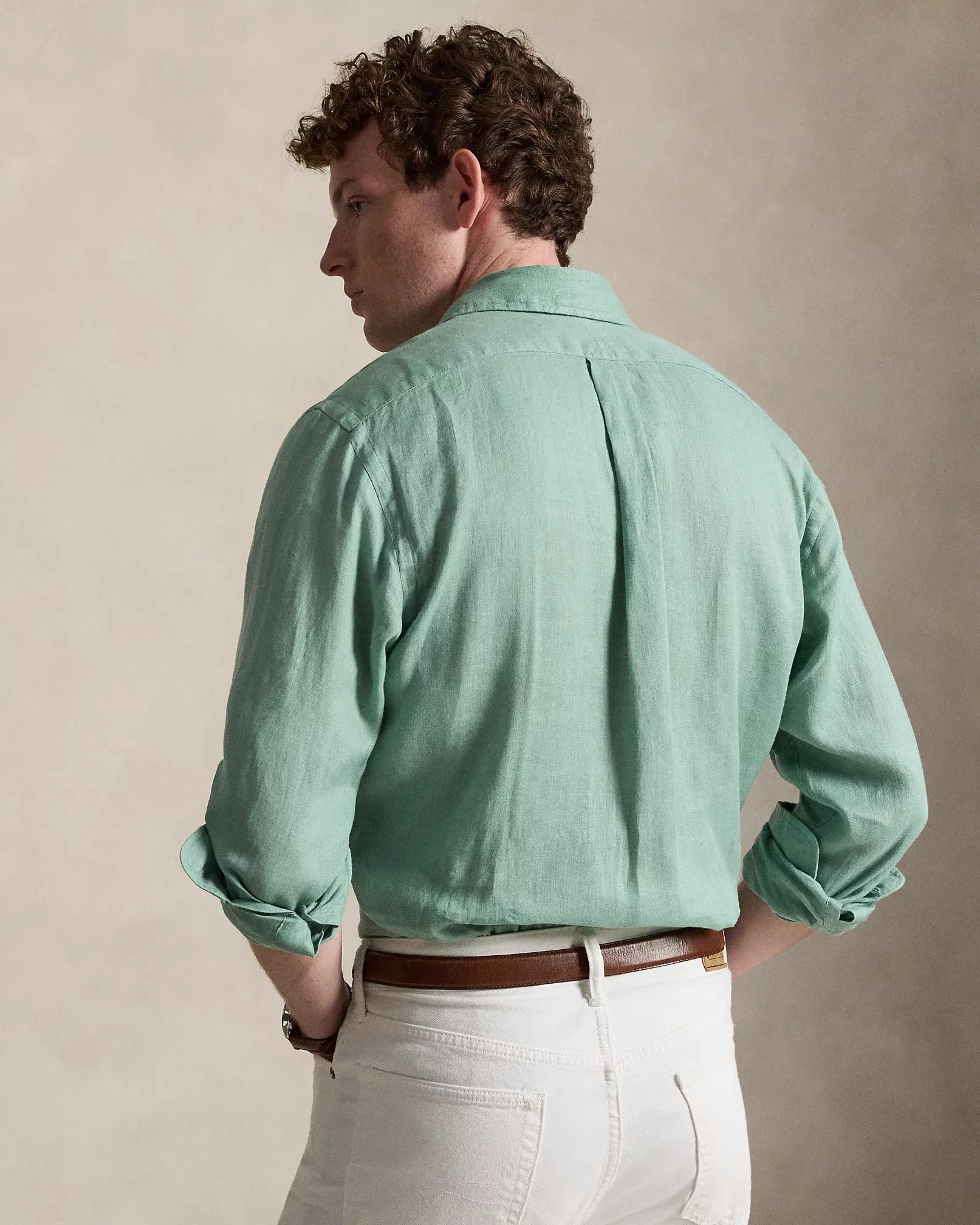 Classic Fit Linen Shirt (Faded Mint)