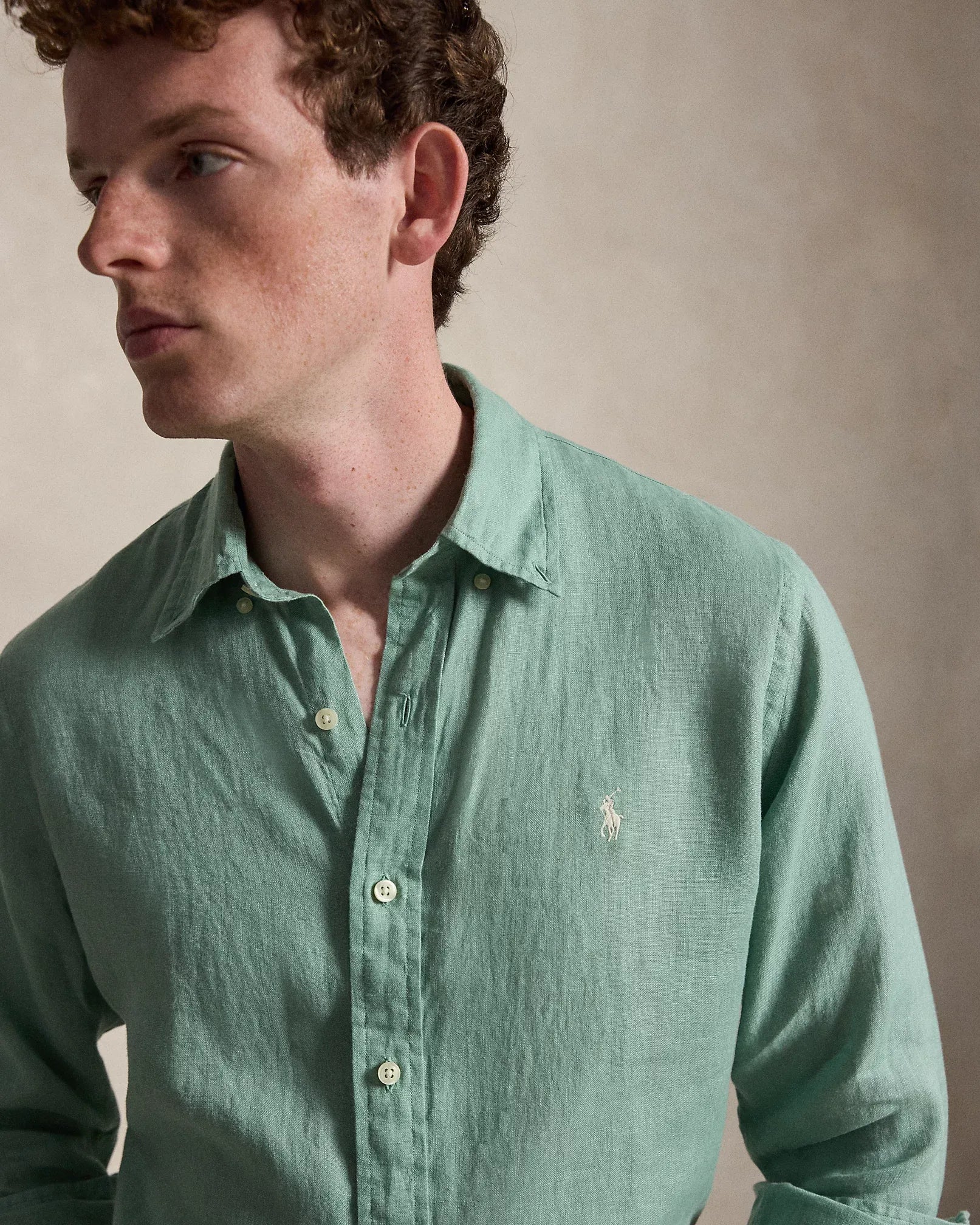 Classic Fit Linen Shirt (Faded Mint)
