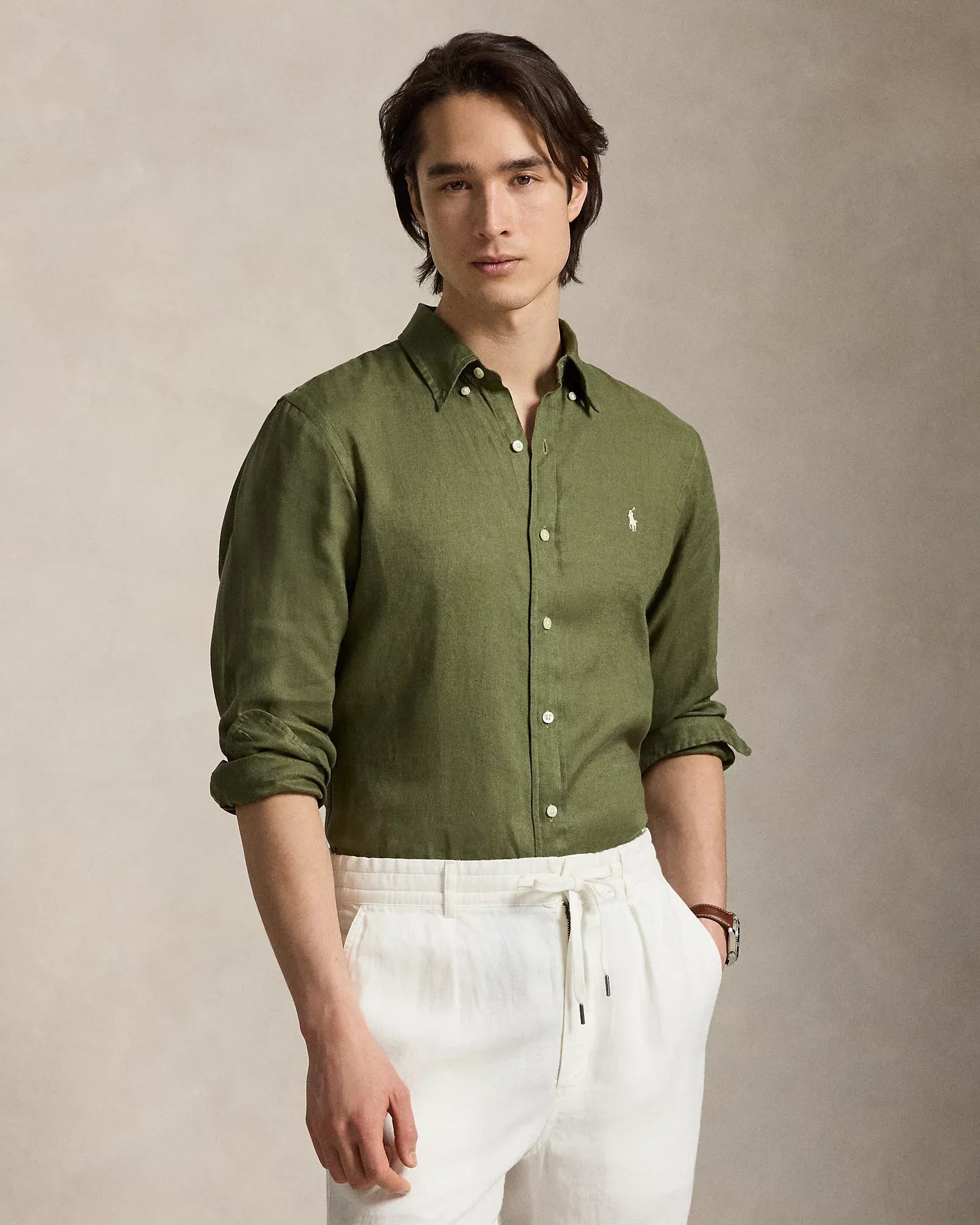 Classic Fit Linen Shirt (Garden Trail)