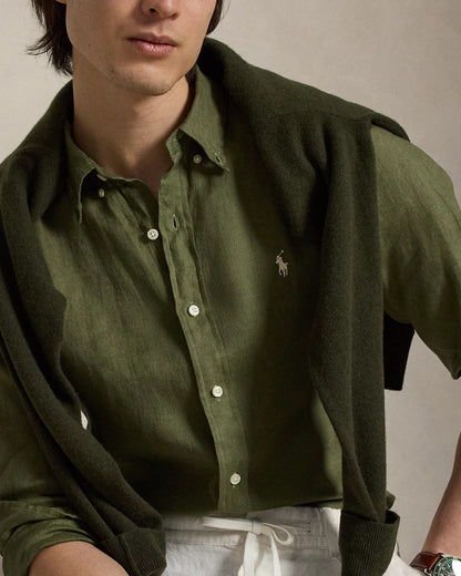 Classic Fit Linen Shirt (Garden Trail)