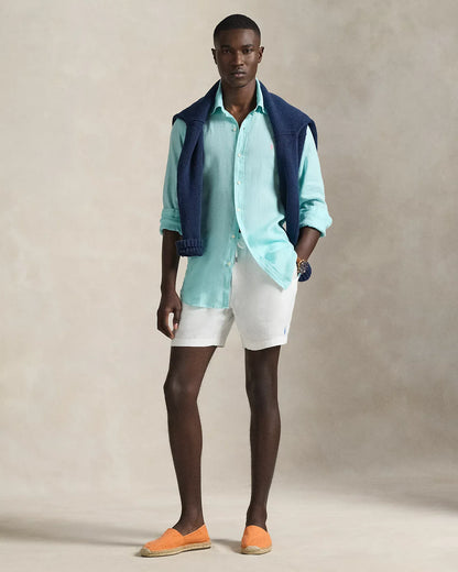 Classic Fit Linen Shirt (New Aqua)