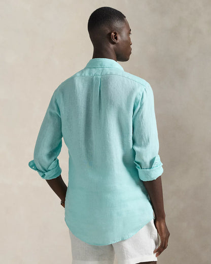 Classic Fit Linen Shirt (New Aqua)