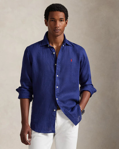 Classic Fit Linen Shirt (New Classic Navy)