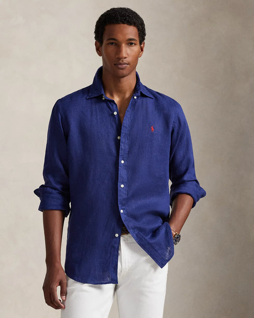 Classic Fit Linen Shirt (New Classic Navy)