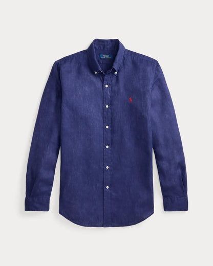 Classic Fit Linen Shirt (New Classic Navy)